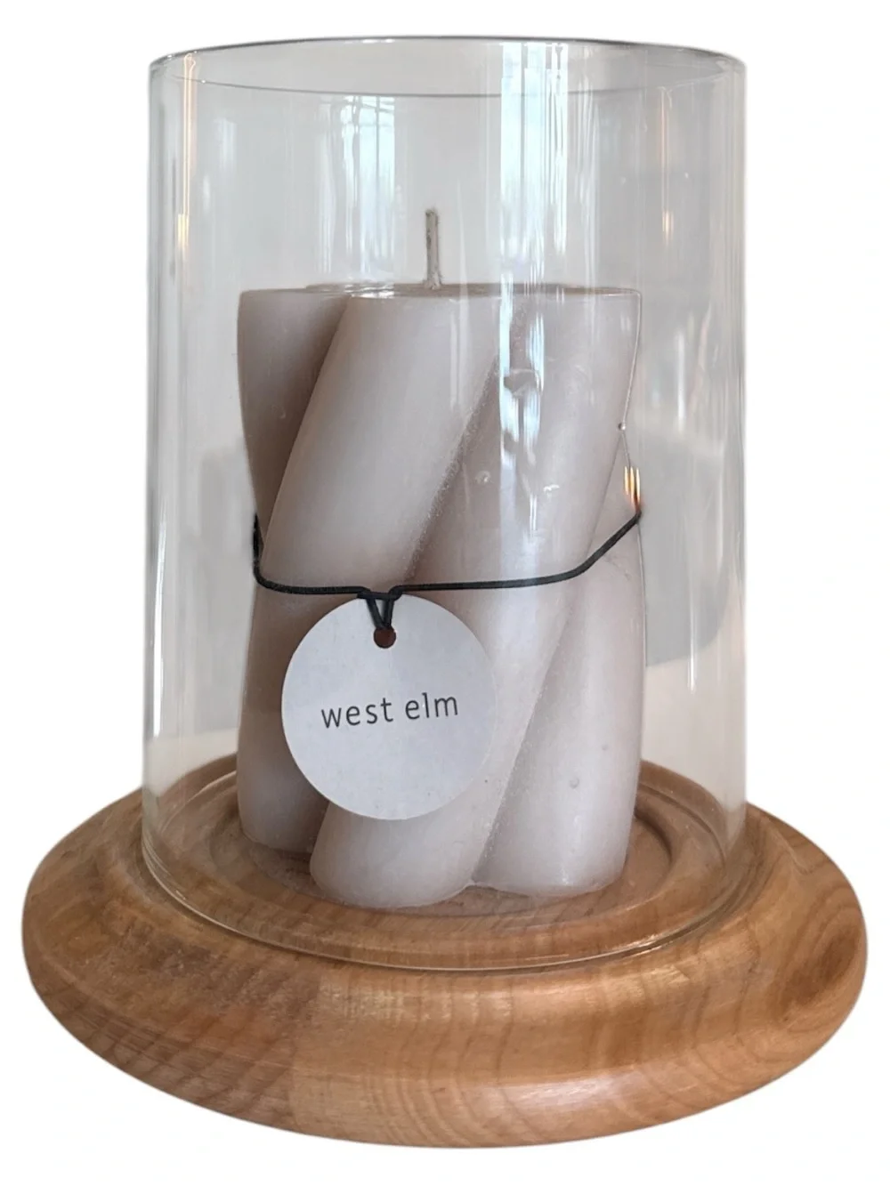 west elm candle & glass candle holder NWT